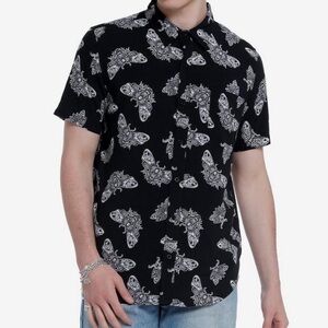 Death’s Head Moth Woven‎ Button Down Hot Topic
